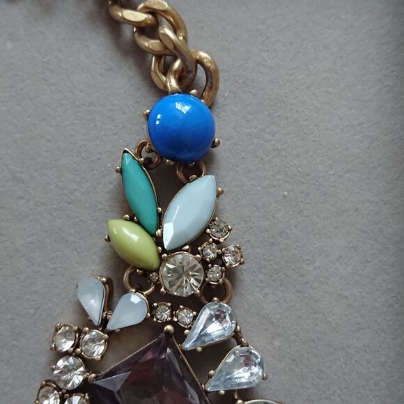 J. Crew Rhinestone blue/ green statement Bracelet - Picture 4 of 11